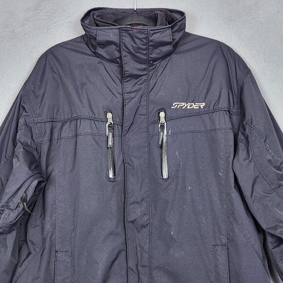 Spyder Jacket Mens Medium Black Team Venom Ski Snow Winter Zip Coat - Picture 5 of 16